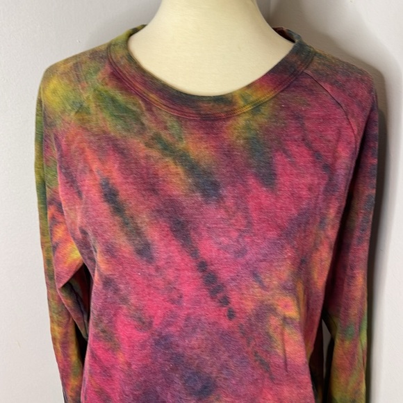 NWOT Aviator Nation HAND DYED CREW SWEATSHIRT - TIE DYE MULTI XS - Picture 8 of 11
